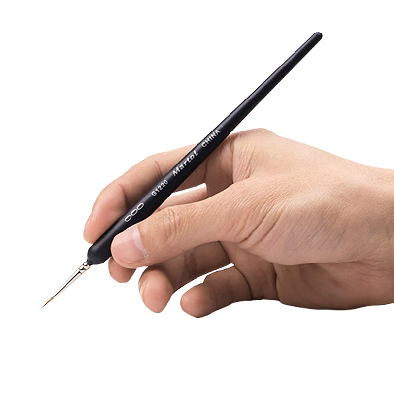 Marie's 10 шт. набор кистей премиум качества для краски шерсть ласки миниатюрная ручка-закладка для деталей художественная кисть для рисования ногтей