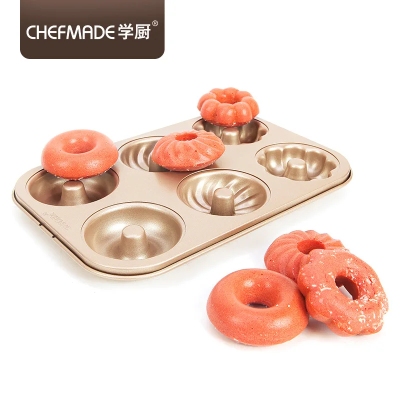 CHEFMADE Золотая 6 ровная антипригарная форма для торта с тремя цветами тяжелая