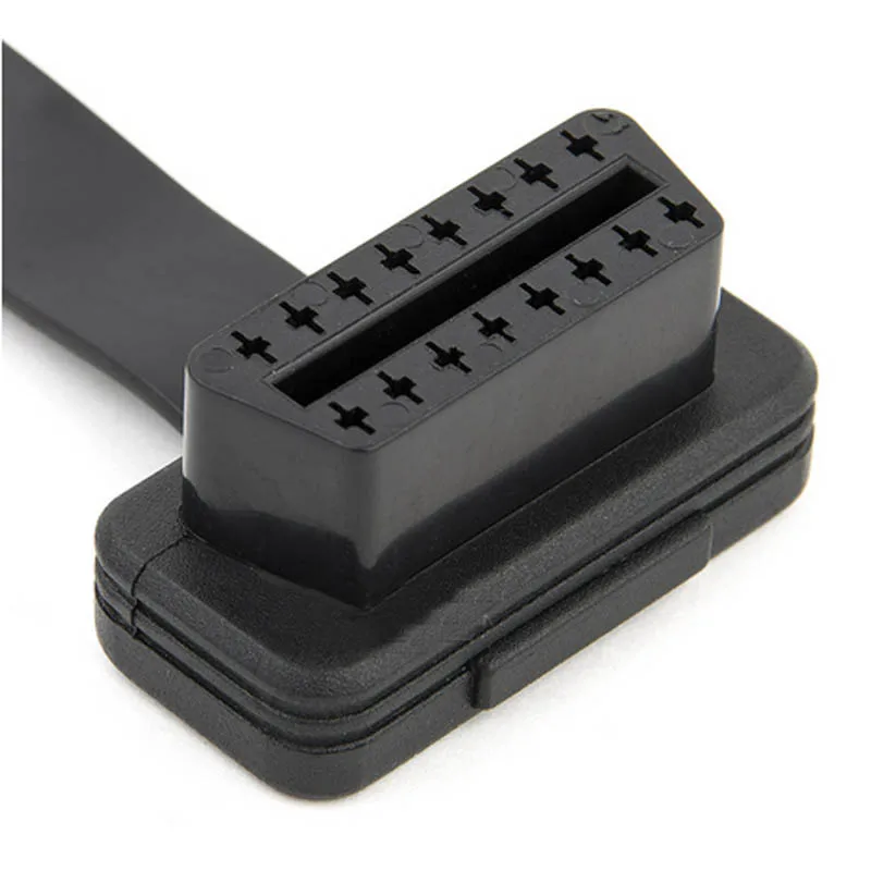 Качество A+ плоский тонкий лапша OBD2 16-pin 16 полный удлинитель для мужчин и женщин ELM327 диагностический разъем HUD