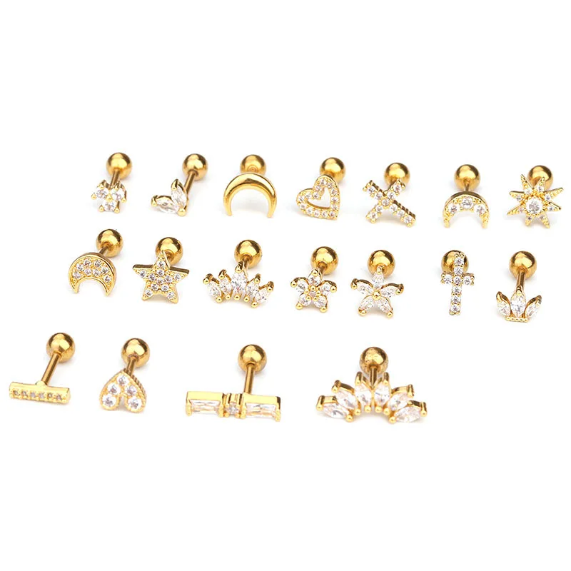 

Copper Top Ear Targus Body Jewelry Flower Ear Cartilage Earring Piercing