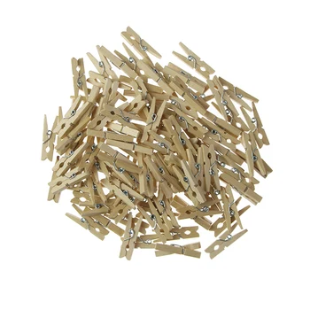 

Very Small Mine Size 30mm Mini Natural Wooden Clips for Photo Clips Clothespin Craft Decoration Clips Pegs 50 Pcs
