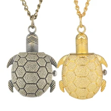 Милая Черепаха Форма кварцевый кармашек для часов часы с цепочкой ожерелье лучший подарок для девочек детей