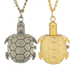 Модная черепаховая дизайн кварцевые Fob карманные часы с цепочки и ожерелья цепи Best подарок для обувь девочек детей