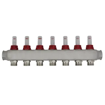 

Stainless steel Water Distribution Manifold with Flow for Underfloor Heating System(2-11 port) 1"(DN25)*1/2 "(DN15)