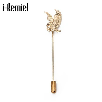 

Fashion New Suit Brooch Pin Simple Flying Eagle Long Needle Brooches Shawl Button Bird Lapel Pins Men Accessories