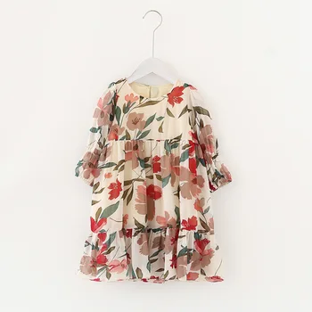 

Floral baby girls dress Spring autumn long sleeve infant kids dresses for girls clothing toddler baby costumes outfits 0-6Yrs