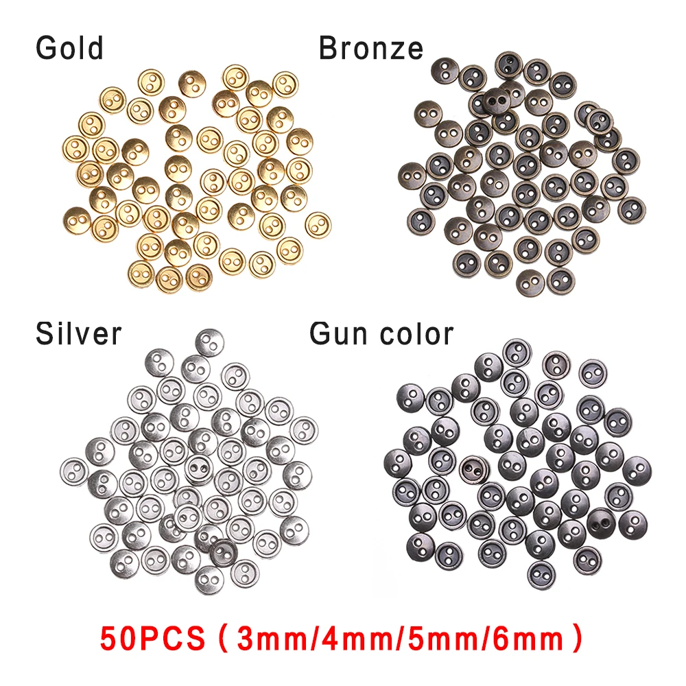 Mini Metal Round Buckles for DIY Doll Clothes Sewing
