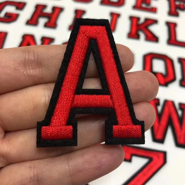 1Pcs Red Letters Iron On Patch Alphabet Embroidered Letters Name Patches  Applique For T-Shirt Coat - AliExpress