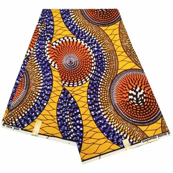 

Lastest 100% Polyester Fabric Wholesale 6 yards Tissu Africain Ankara Fabric Textile for Women Dresses S817-14