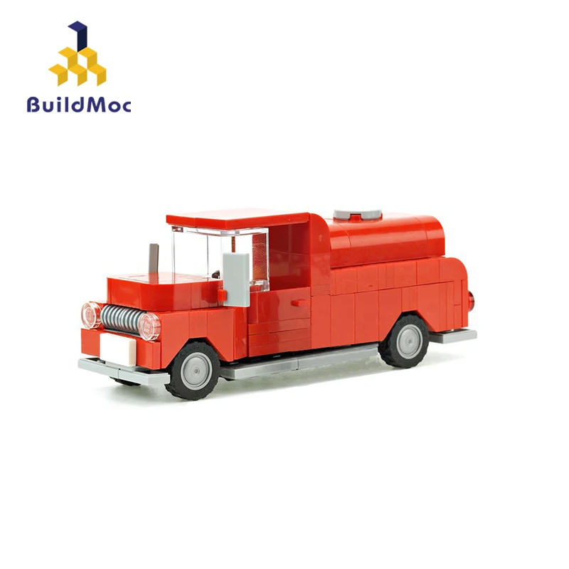 

Buildmoc Tanker Gasoline Transporter Truck Model Building Blocks Educational Kids City Toys Creative Bricks children