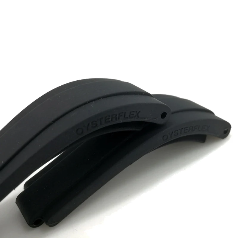 20 Millimetri Curved End Cinturino In Gomma Per Rolex Daytona Nero Fantasma Acqua Mens Cinturino Di Vigilanza Del Braccialetto Relogio Masculino Montr