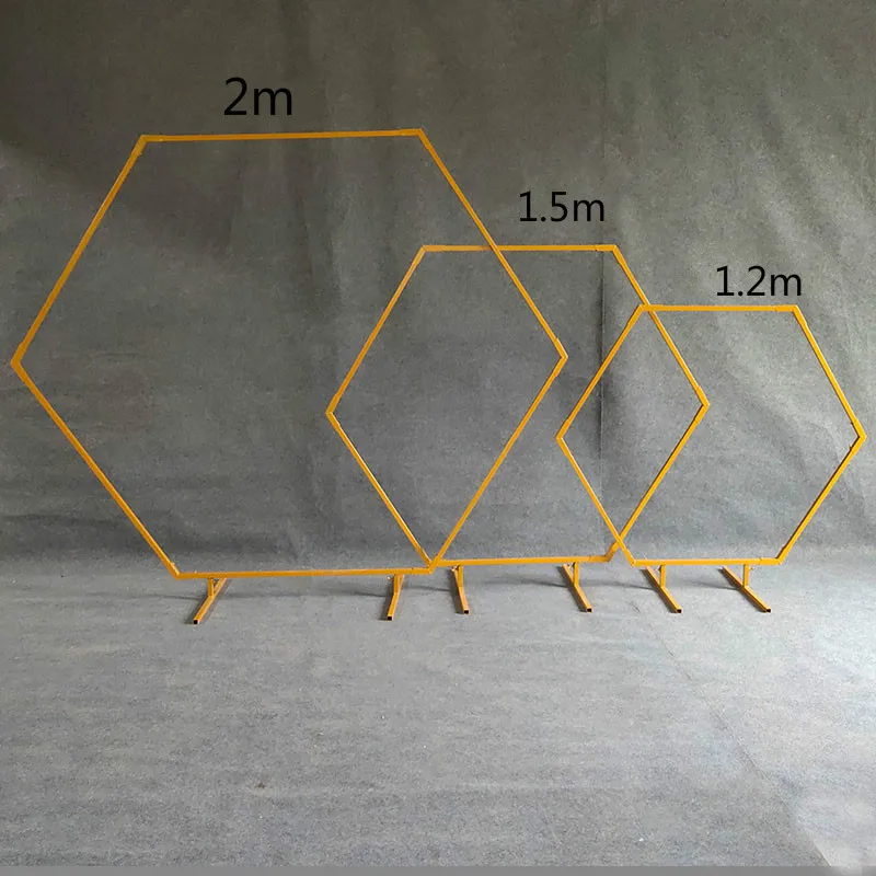 Шестиугольник Свадебный фон украшение Арка алмаз кованого железа рамка DIY вечерние Декор путь искусственный цветок украшение рамка