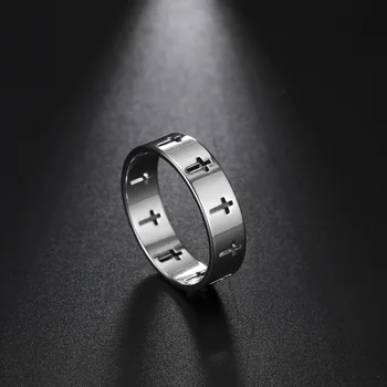 SUPER OFERTA ❤️ COOLTIME-anillos de acero inoxidable con Cruz Supernatural para hombre y mujer, Color plateado, regalo de compromiso de boda, joyería para dedo - discount item 40% OFF Joyas y complementos