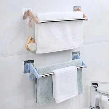 

New Stainless Steel Double Towel Bar Rotating Towel Rack Bathroom Kitchen Wall-mounted Towel Polished Rack Holder