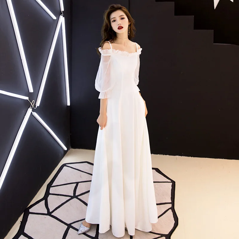 

banquet evening dress 2020 New Winter Fairy Department temperament super fairy Department simple student long dress