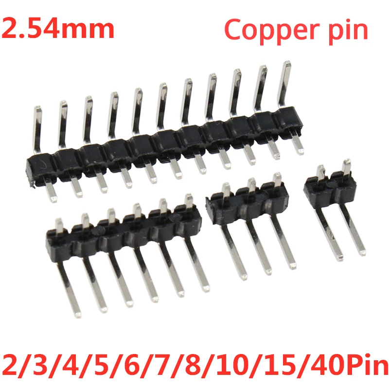 2.54 mm Droit Seule Rangée Mâle sécable cuivre PIN headers connecteur 1P/2P-40P 2.54 mm Droit Seule Rangée Mâle sécable cuivre PIN headers connecteur 1P/2P-40P