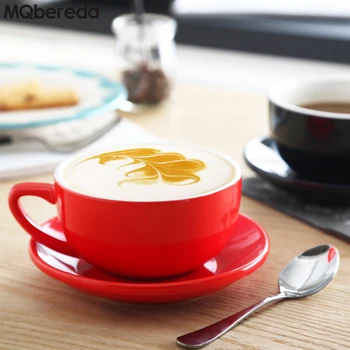 

New Creative Coffee Cup 350ml Large Capacity European Style Coffee Mug Saucer Set Latte Cup Black Tea Cup Milk Cup
