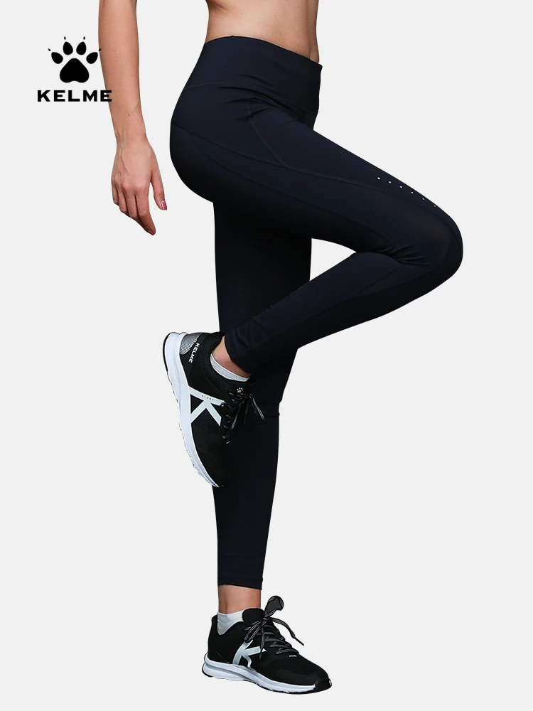 

KELME Running Breathable Fitness Pants Women's Sports Yoga Training High Waist Tights Leggings 3672022-1