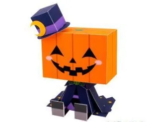 

Pumpkin lamp 3D paper model DIY handmade parent-child DIY handmade origami homework activity