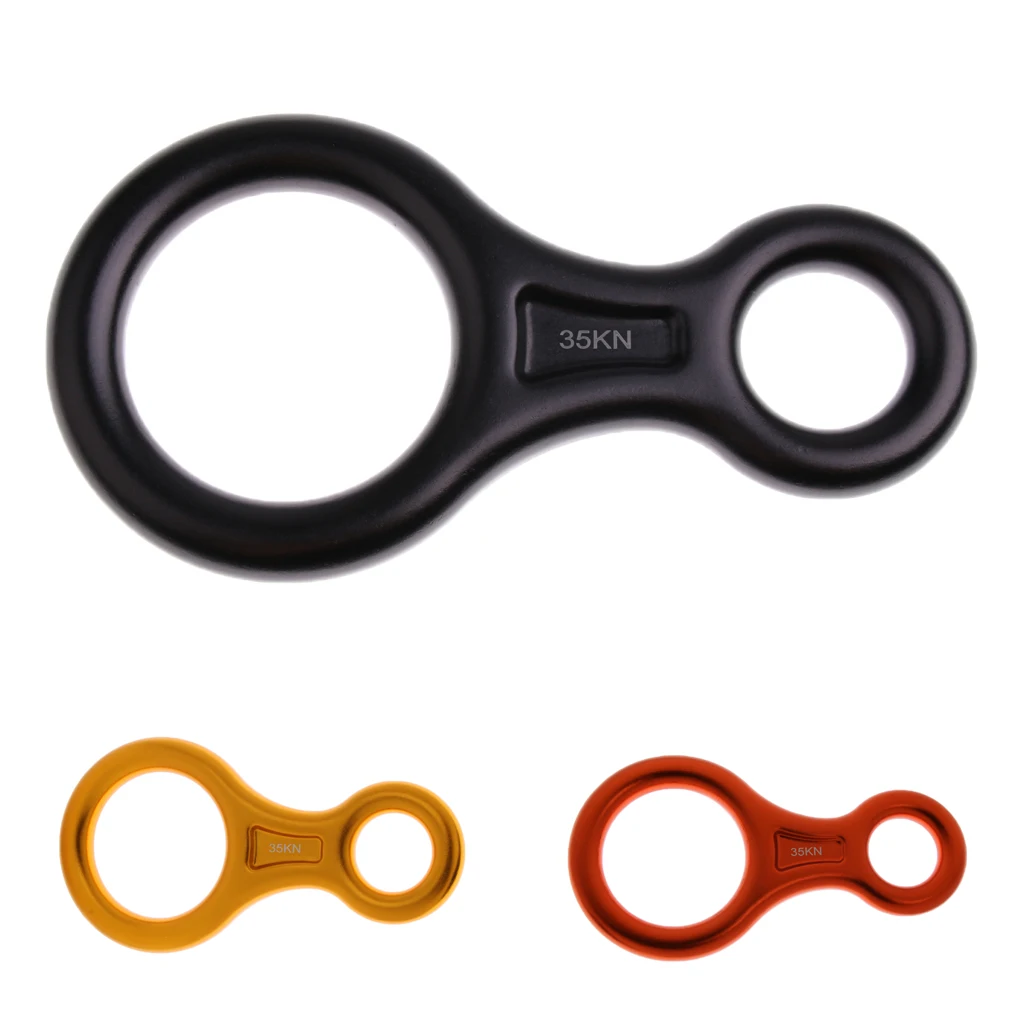 Heavy Duty Aluminum Alloy 35KN Figure 8 Shape Rock Climbing Descender Abseiling Rappelling Ring Belay Device