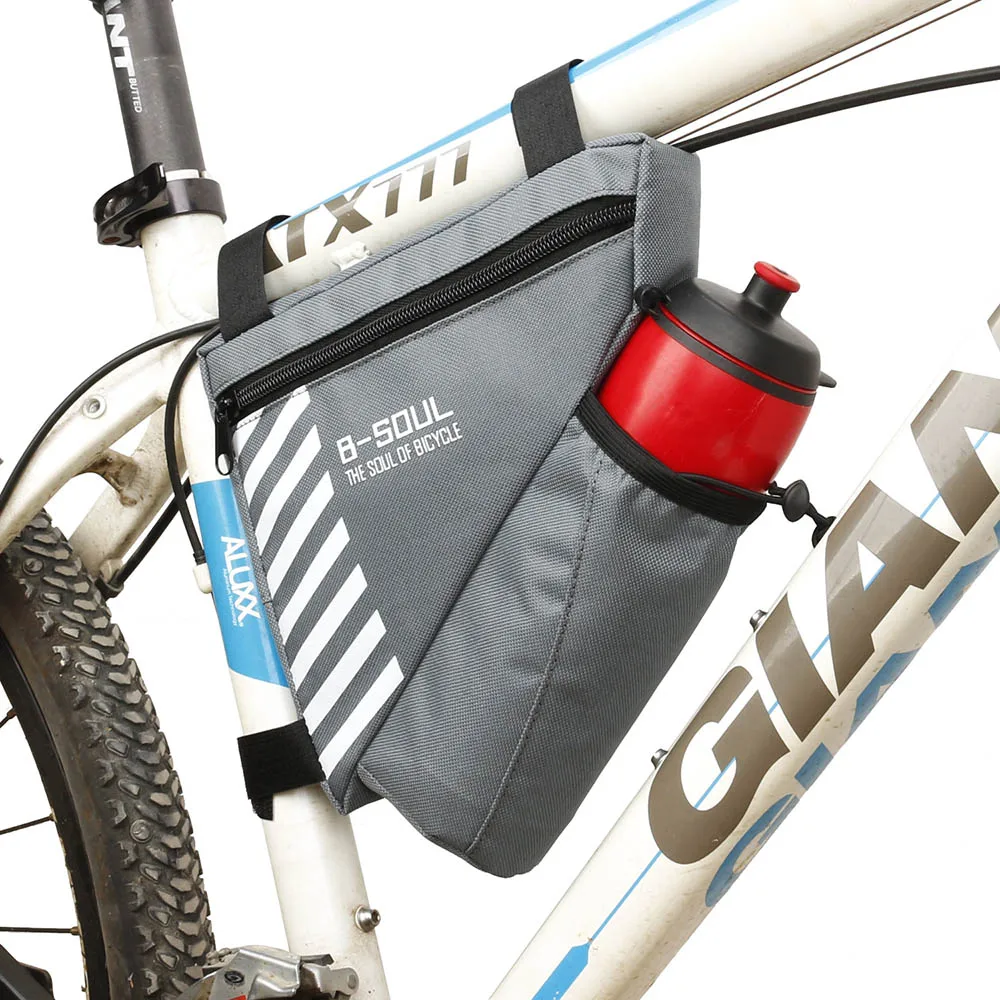 Triangle Bicycle Top Tube Bag Cycling Front Frame Repair Tool Bags MTB Bike Saddle Bag With Water Bottle Pocket No Bottle BC0036 (3)