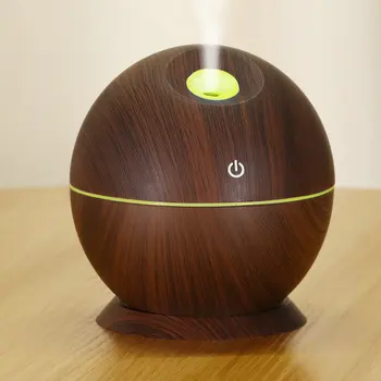 

130ML Wood Grain Ultrasonic Humidifier Cool Air Mist Portable USB Essential Oil Diffuser Colorful Led Humidificador Home Office