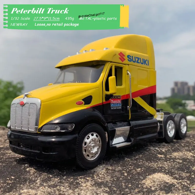 NEWRAY 1/32 Scale Car Model Toys Peterbilt 387 Semi Truck SUZUKI Version 26cm Length Diecast Metal Toy For Gift Kids | Игрушки и хобби