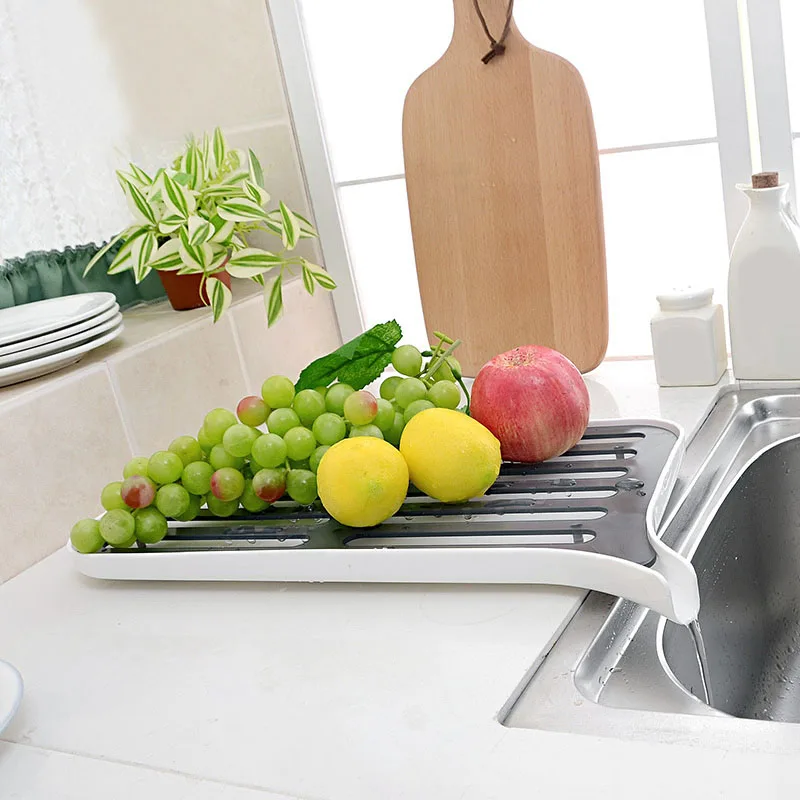 

Hot Sale Double Layer Drying Rack Shelf Kitchen Dish Drainer Sink Storage Holder Tray For Fruits Vegetables E2S