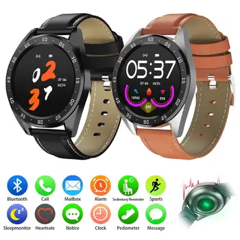 

Luxury Men Smart Watch Heart Rate Monitor Pedometer Step Counter Bluetooth Call SMS Notifications for Men Women Android Apple
