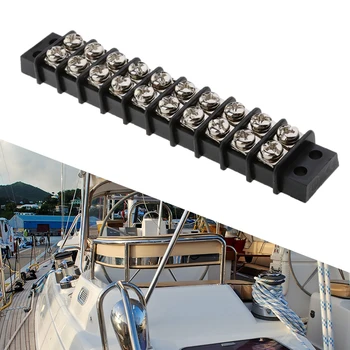 

10 Way Boat Terminal Block Bus Bar Marine Power Distribution Bus Bar Terminal Block For Marine Auto Yacht RV Camper 30A 12V