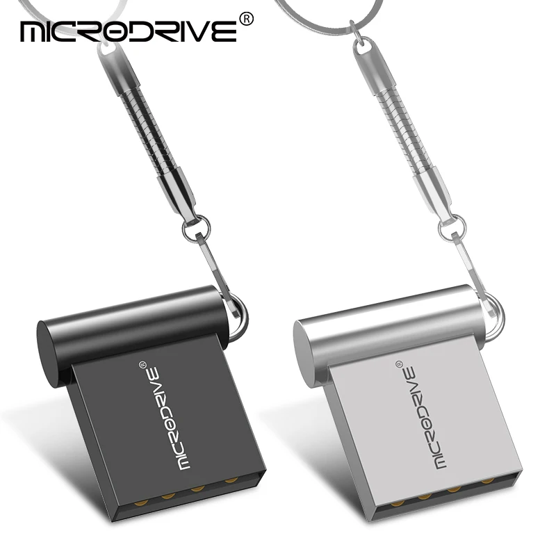 Compact Metal USB Flash Drive with Keychain - Multiple Storage Options Available