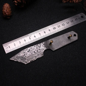 

Dropship Damascus Steel Knife Semi-finished DIY Hand Made Fixed Blade Knife Aloes Embryo VG10 Steel Handle Interlayer
