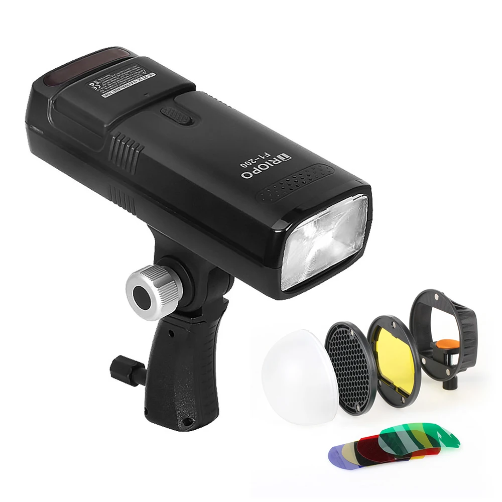TRIOPO F1-200 2.4G Wireless TTL Flash Outdoor Flash Light Modifier Kit Magnetic Mount Adapter+Diffuser Ball+Color Gel Filter