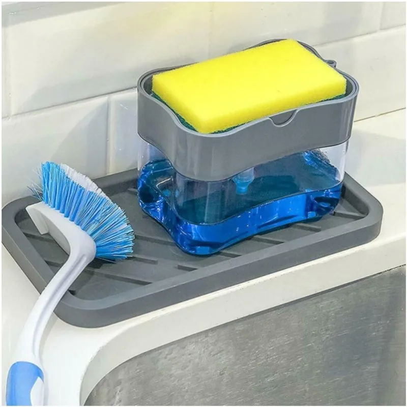 liquid soap dispensersScrubbing Liquid Detergent Dispenser Press-type Soap Box Pump Organizer Kitchen dispenser | Обустройство дома