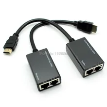 Одна пара UTP LAN Ethernet удлинитель Ретранслятор HDMI по RJ45 CAT-5e Кабель CAT-6 1080P HDTV до 30 метров