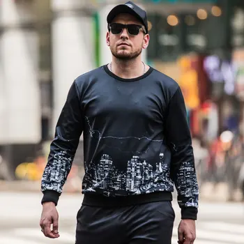 

New large size Sweatshirt men's casual long-sleeved plus fertilizer to increase shirt