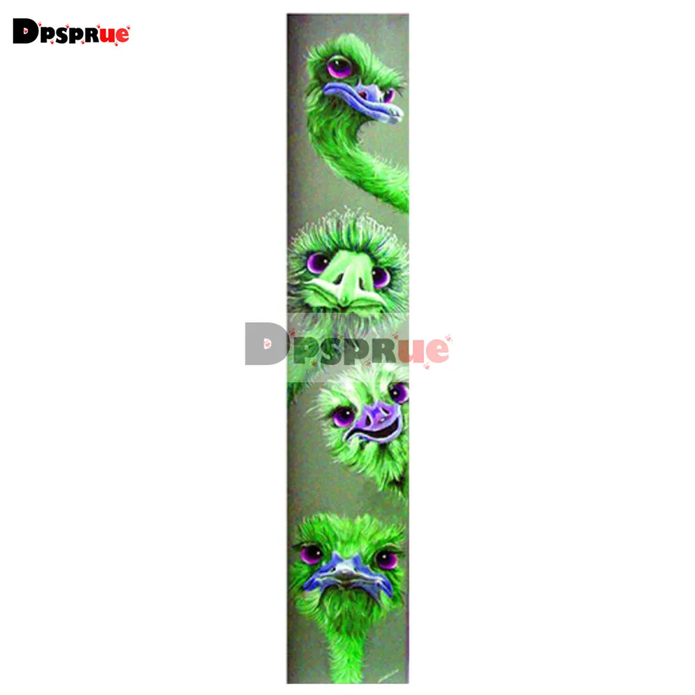 

Dpsprue Full 5D DIY Square/Round Diamond Painting Cross Stitch Green ostrich 3d Round Embroidery Mosaic Resin Home Decor Gift
