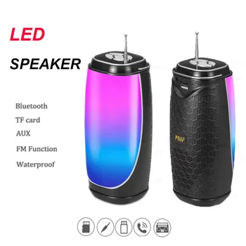 

Portable Speakers Bluetooth Speaker MF-206Powerful Column Wireless Speaker with LED Night Light TF FM Radio Boombox Built-in Mic