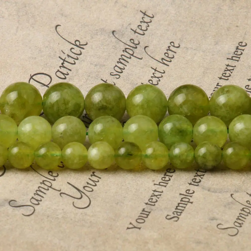 6 8 10mm Perline Di Pietra Sciolte Di Peridoto Verde Perline - Foto 14