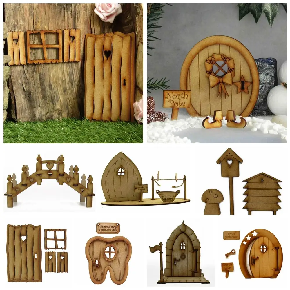 Miniature Fairy Garden Door Wooden Decoration