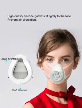 

2020 Fashion Solid Electric Mask Respirator Activated Carbon Filter Fresh Air Purifying Mask Lot