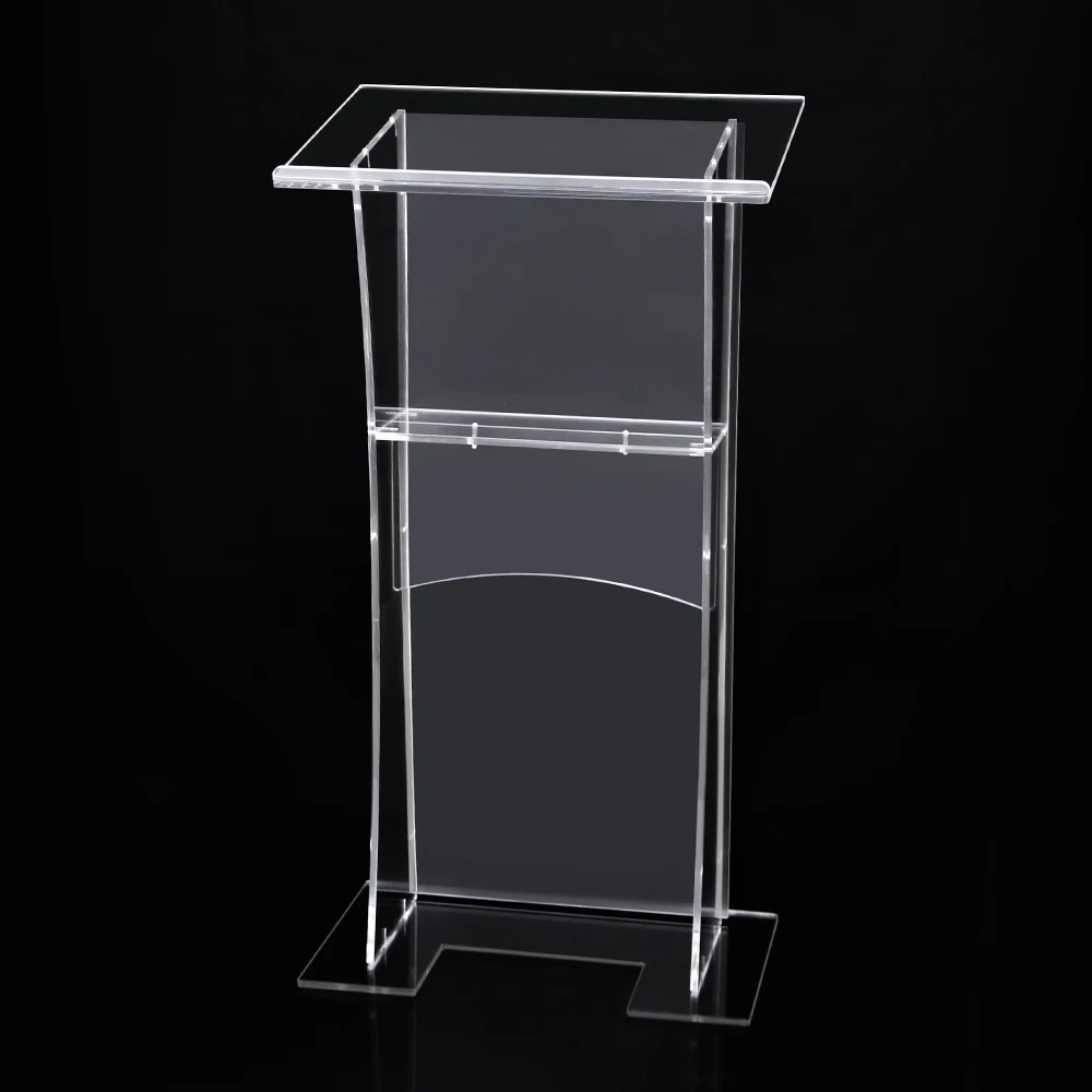 Acrylic Lectern Pulpits Podium Modern Smart Plexiglass Pulpit School Church Podium Speaker's Stands with Shelf