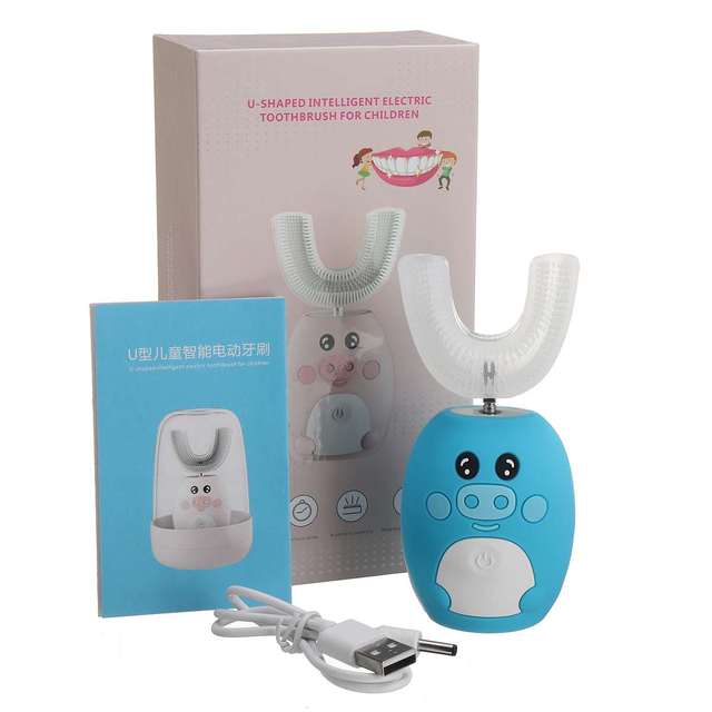 U 360 Degrees Kids Sonic Electric Toothbrush Music Silicon Automatic Ultrasonic Teeth Tooth Brush Cartoon Pattern Children