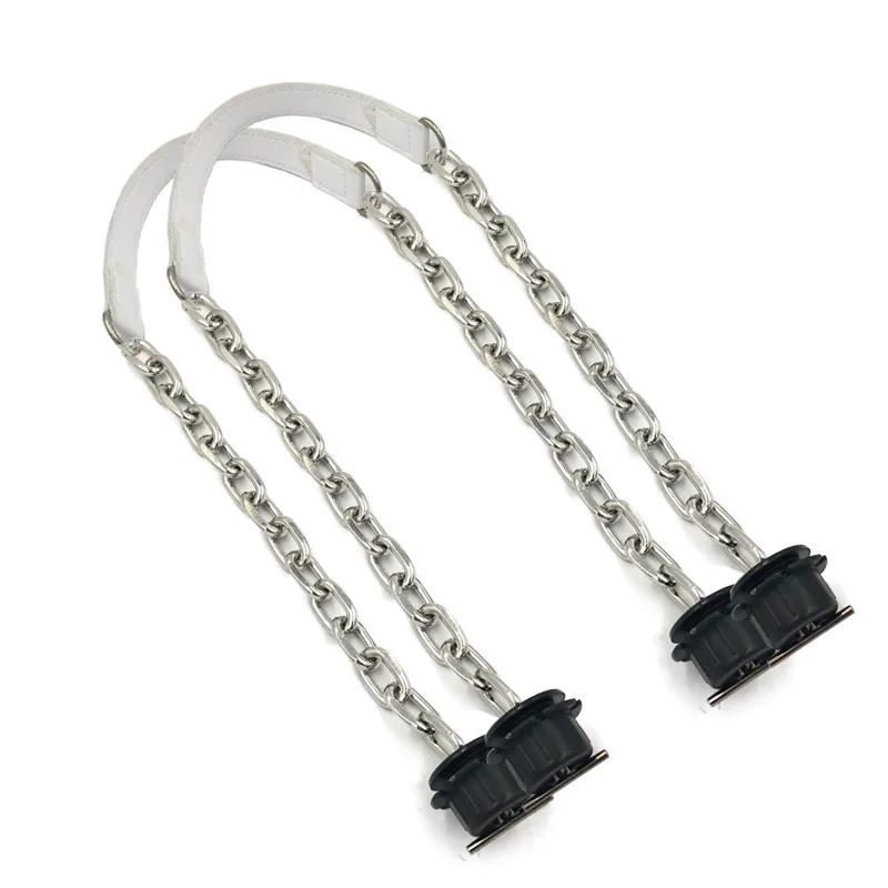 

1 Pair 2pc 80cm Flat leather PU chain Handle Silver Aluminum Superfiber Handles handle for Obag O Bag Handbag accessories