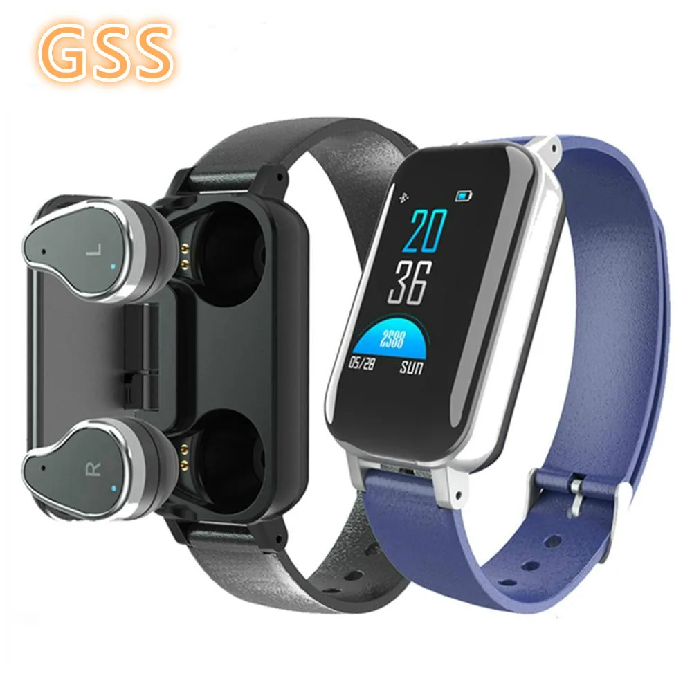 GSS T89 Смарт часы Bluetooth 5,0 наушники напоминание о звонках монитор сердечного ритма кровяного давления умные часы для мужчин и женщин