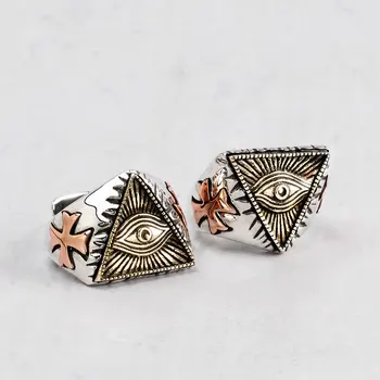 

The Devil Eye of omniscient Ring 925 Silver Ring For Men Omniscient eye Jewelry mygrillz
