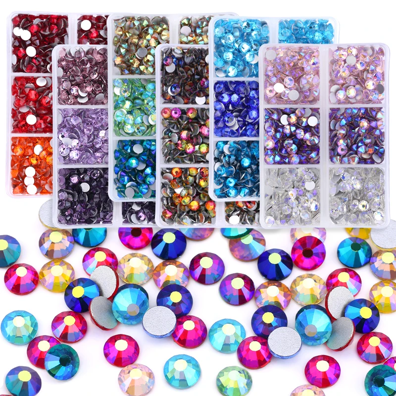 크리스탈 стразnon Non Hotfix Rhinestones 유리 Strass 장식 바느질 및 패브릭 라인 석 손톱 DIY