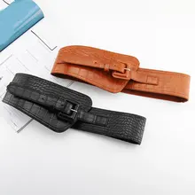 PU Leather Gold Square Pin Buckle Cummerbunds Female Wide Soft Convenient Waistbands Cummerbund HOT Body Corset Belts For Women