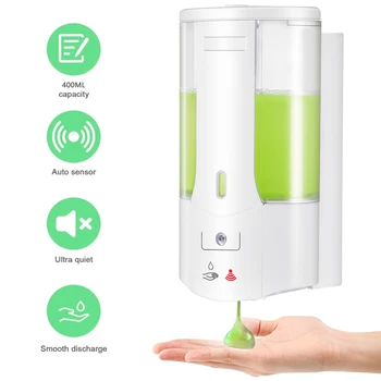 

400ml Automatic Soap Dispenser Touchless Sensor Hand Sanitizer Shampoo Detergent Dispenser Wall Mounted For Bathroom Kitchen