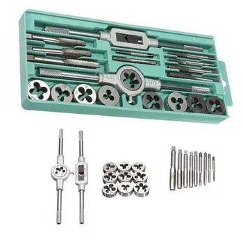 

20Pcs Screw Screwdriver Thread Metric Tap And Die Set Wrench Hand Tool Kit